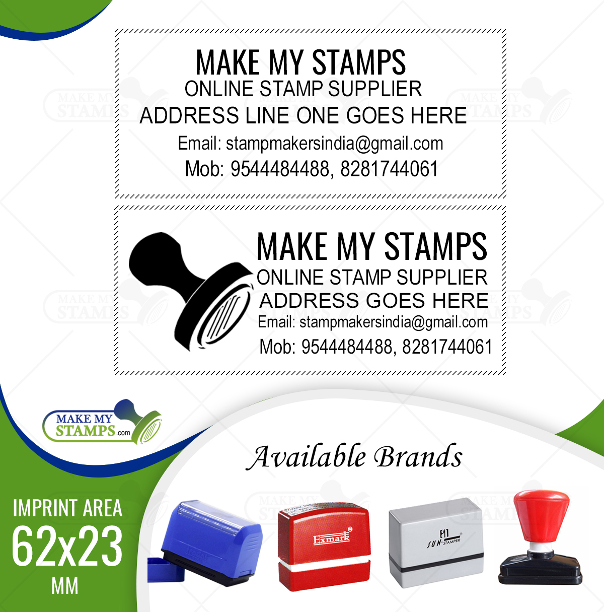 14 Line Regular Rubber Stamp, Customized Stamp