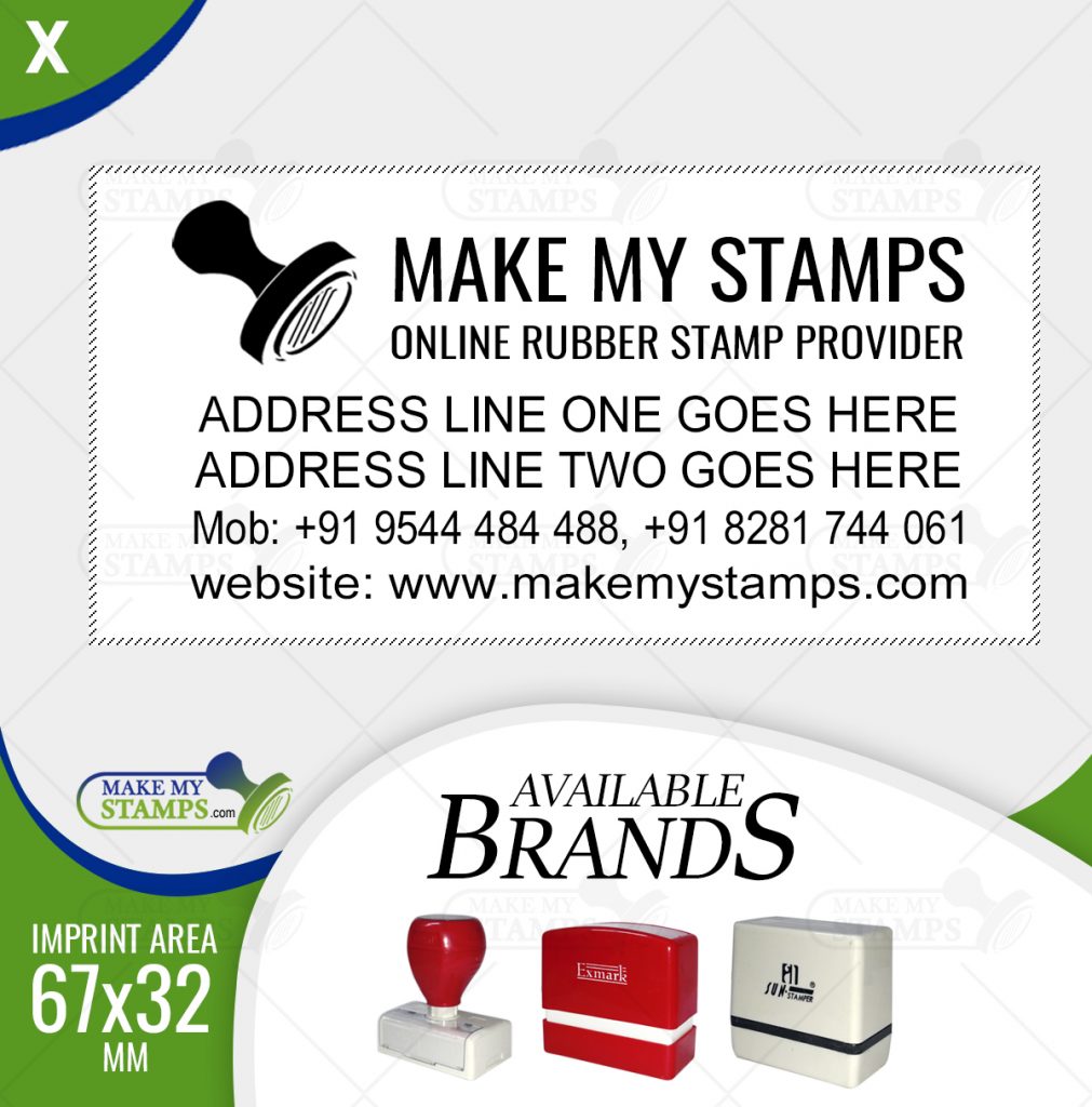 Address Stamp / Address stamp with Logo / 6 lines - Rubber stamp Online